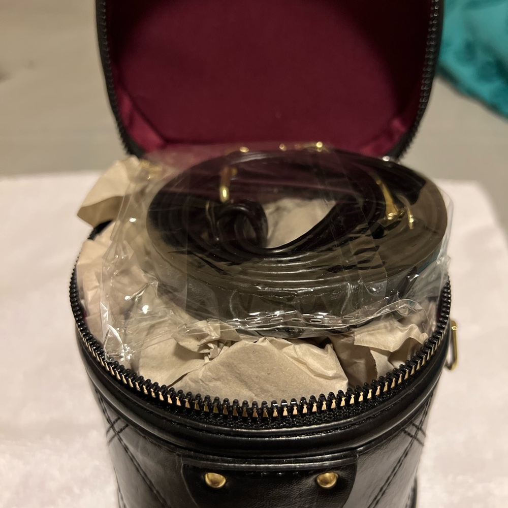 Black Quilted Cylinder Bag